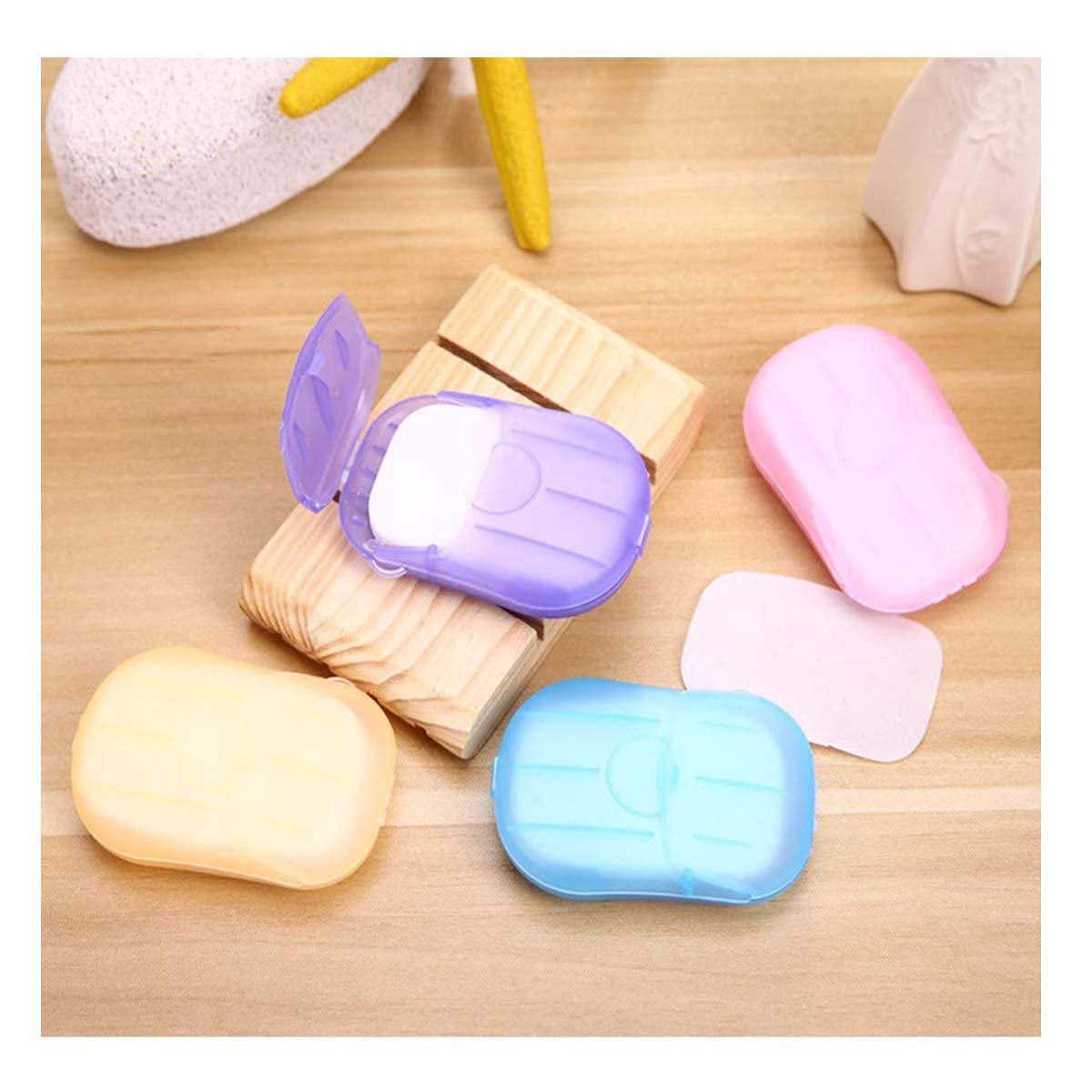 Avenn Multipurpose Disposable Paper Soap Sheets | Portable Travel Soap Leaves for Camping, Hiking & Outdoor Activities | Scented Floral Bath Soap Flakes in Tube Bottle | Eco-Friendly Mini Soap for Hand Washing (2 Pack, Multicolor) - Perfect for Travel, Gym, Office & Emergency Kits
