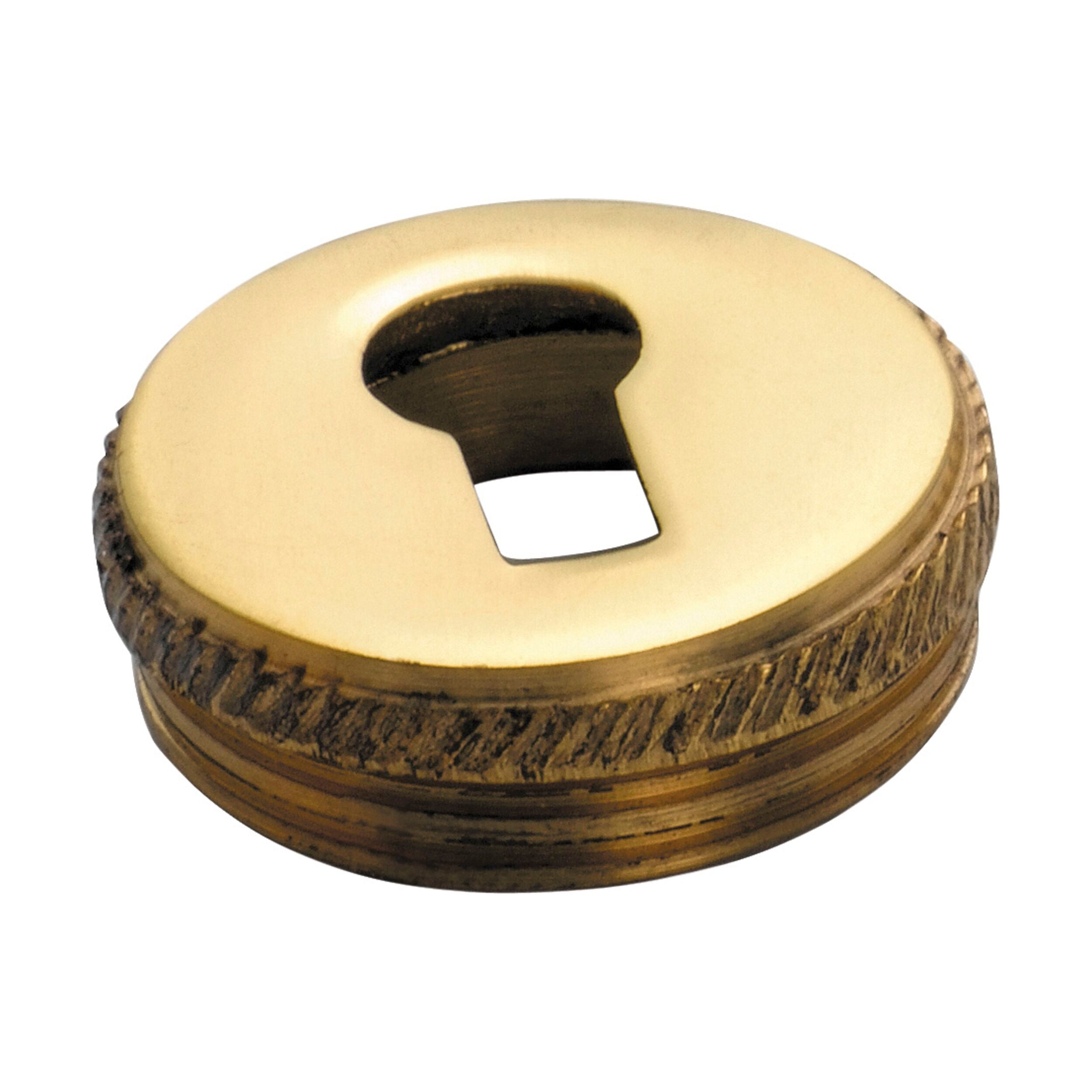 3804 Cupboard Escutcheon Insert - Polished Brass D19mm - Perfect for Cabinet Hardware and Door Handle Plates - Home Improvement & Furniture Upgrade Accessory