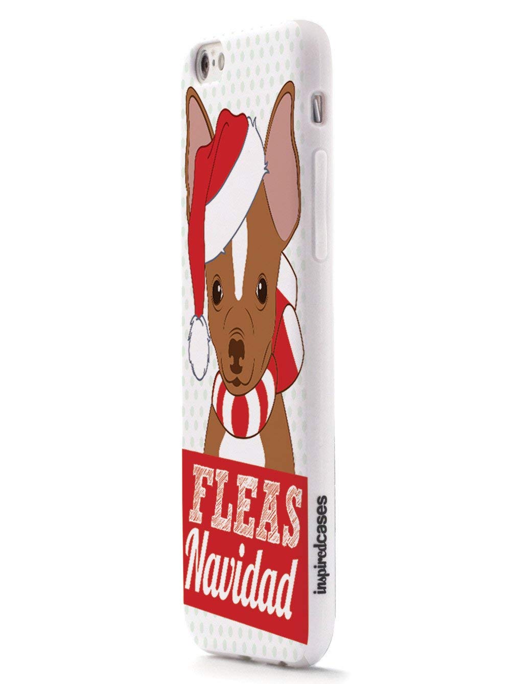 3D Textured Protective Phone Case for Apple iPhone X/Xs - Christmas Chihuahua Design - Fleas Navidas Inspired Cases - Perfect Holiday Gift for Pet Lovers & iPhone Users