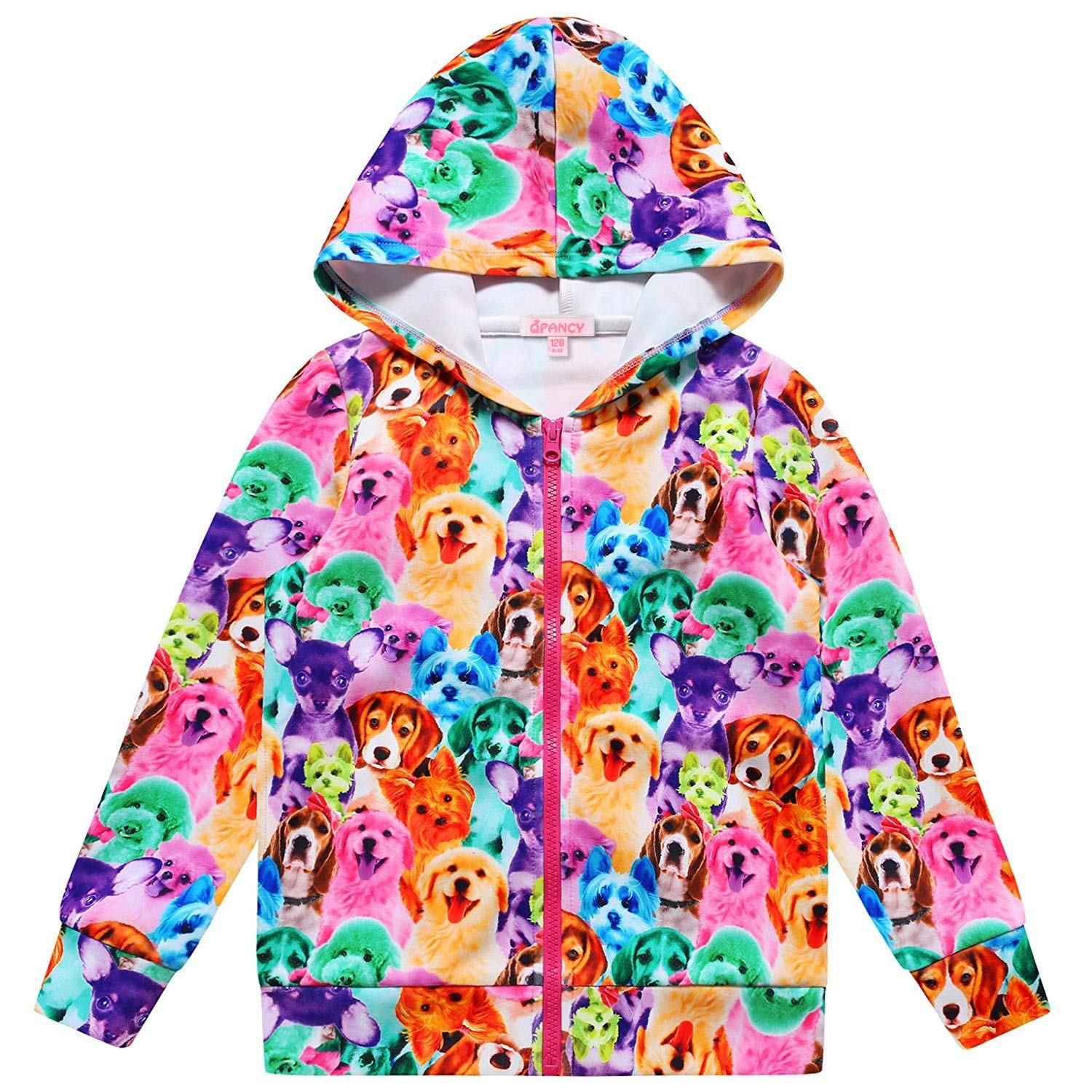 Girls Unicorn Hoodie Jacket - Zip Up Sweatshirt with Pockets | Cute Pullover for School, Playdates & Outdoor Activities