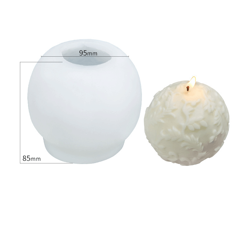 Premium Silicone Leaf Ball Candle Mold - 85mm Height for DIY Soy Wax Candles, Home Decor, and Wedding Centerpieces