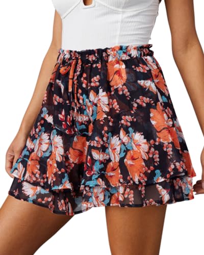 T Black Orange Floral