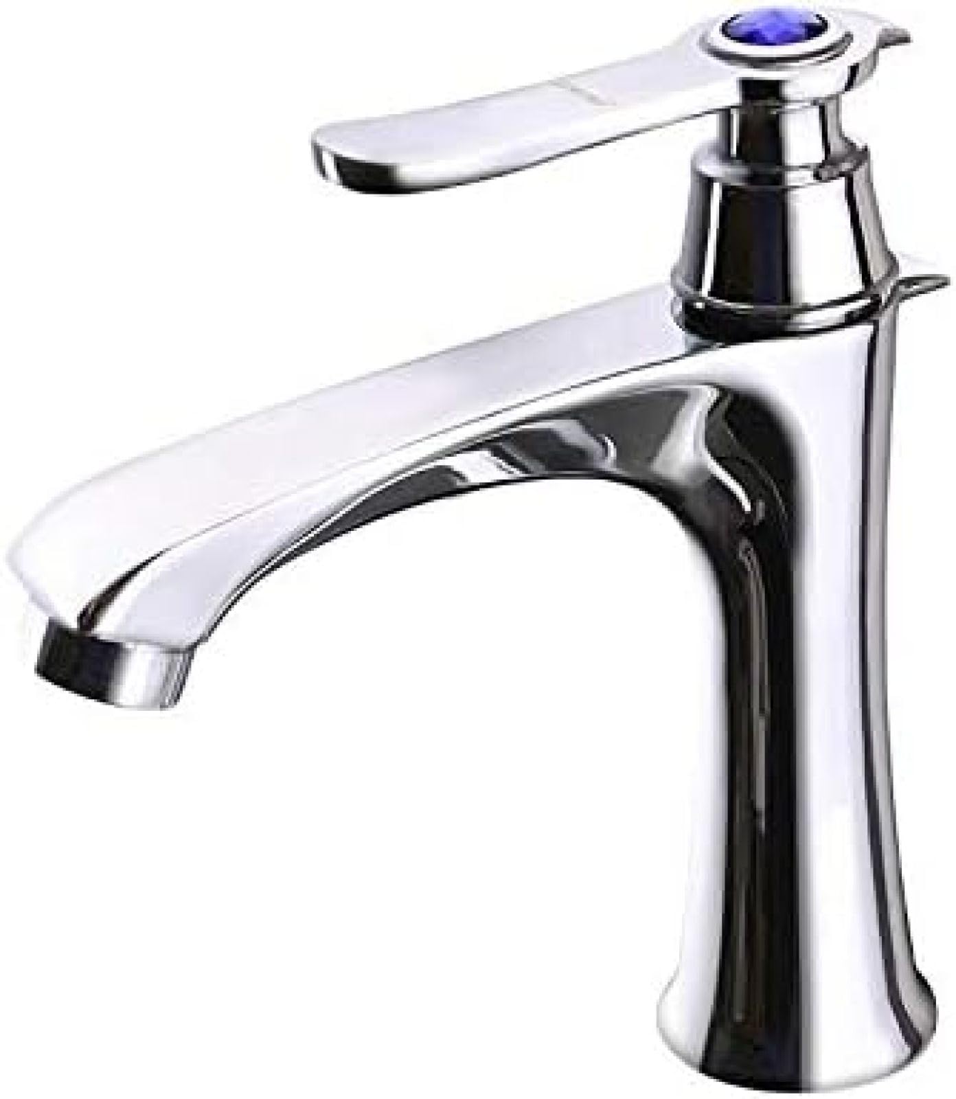 CRJUS Chrome Deck Mounted Bathroom Sink Faucet - Single Hole Vanity Basin Mixer Tap for Cold Water Only | Perfect for Modern Home & Apartment Bathrooms