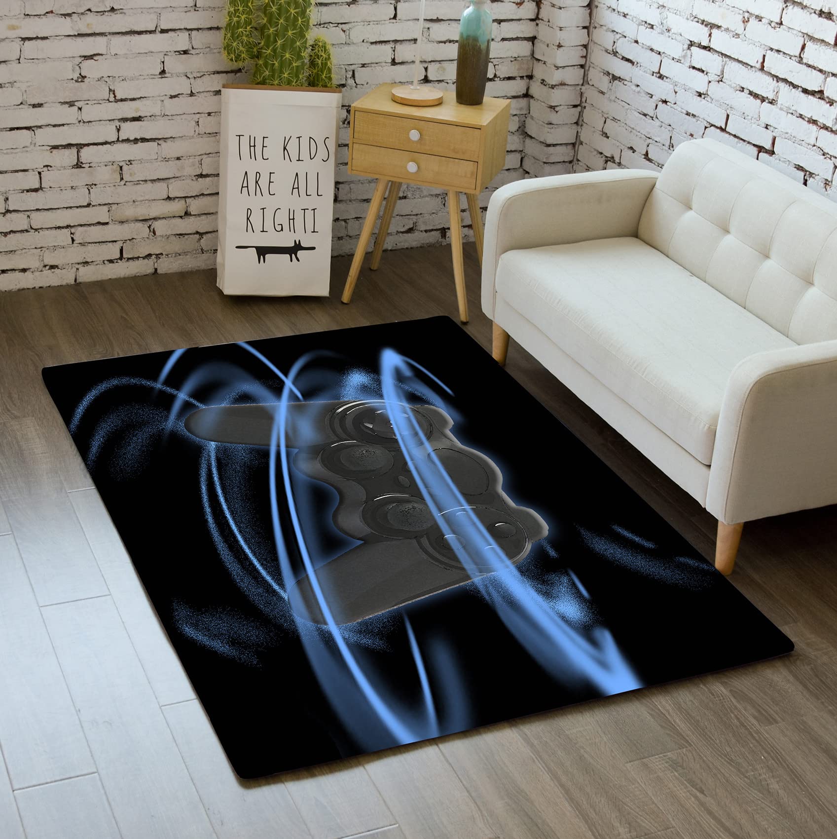 Premium Gaming Rug - 59x39 Inch Video Game Controller Design Carpet for Boys Bedroom, Living Room Decor - Non-Slip Play Mat for Indoor/Outdoor Use, Yoga & Gaming Sessions