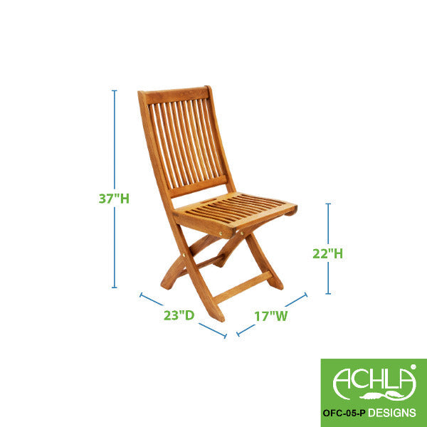 Achla Designs Folding Chair Ofc 05 P - Portable Compact Office Chair for Home & Outdoor Use - Perfect for Camping, Picnics, and Small Spaces