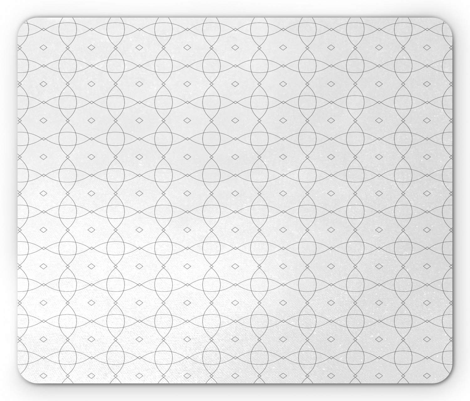 Ambesonne Abstract Mouse Pad - Hand-Drawn Geometric Streaks on Plain Backdrop, Non-Slip Rubber Base, Standard Size (Charcoal Grey & White) | Perfect for Office, Gaming & Home Computer Use
