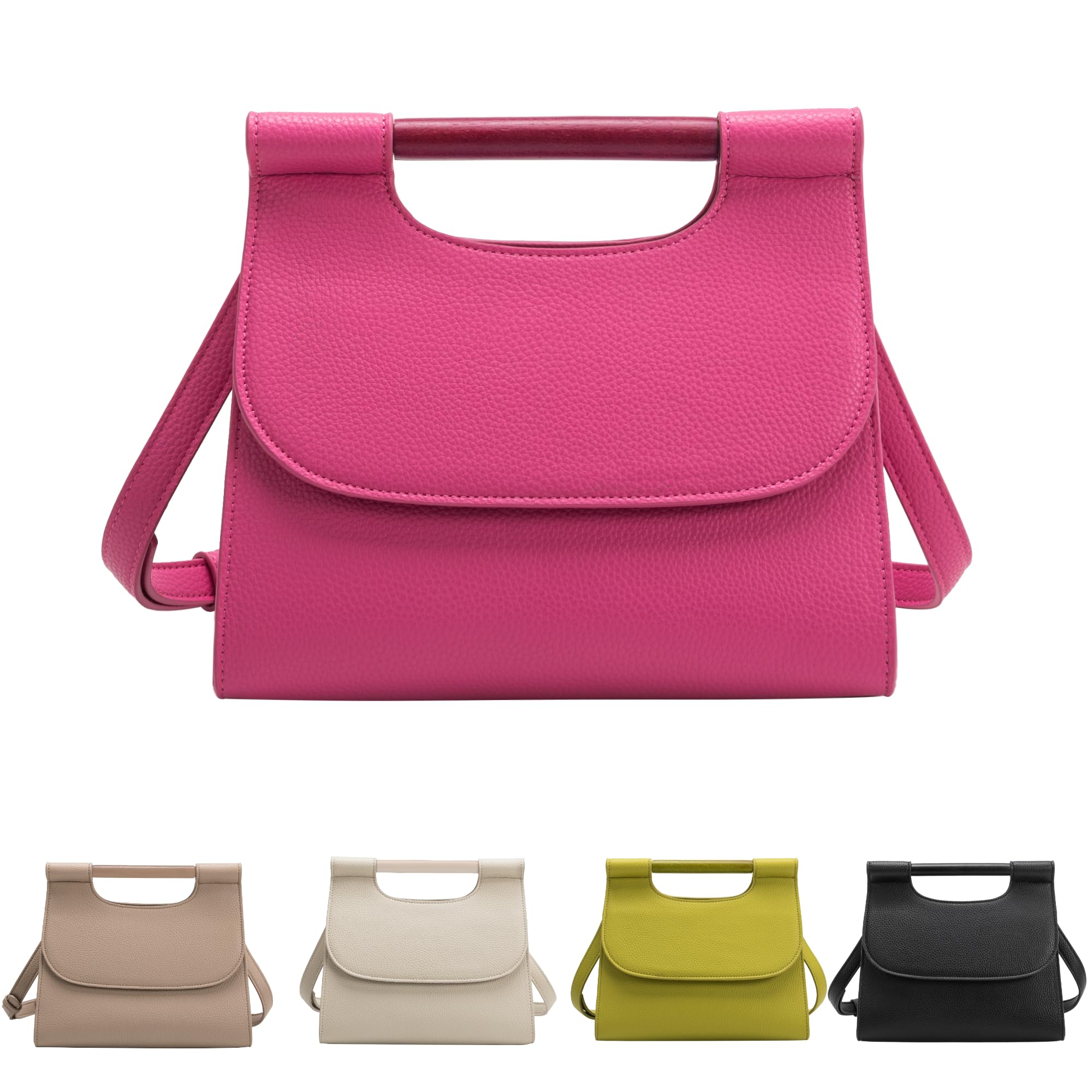Melie Bianco Nancy Vegan Leather Crossbody Bag - Handmade Recycled Luxury Purse for Women - Perfect for Work, Travel & Everyday Use