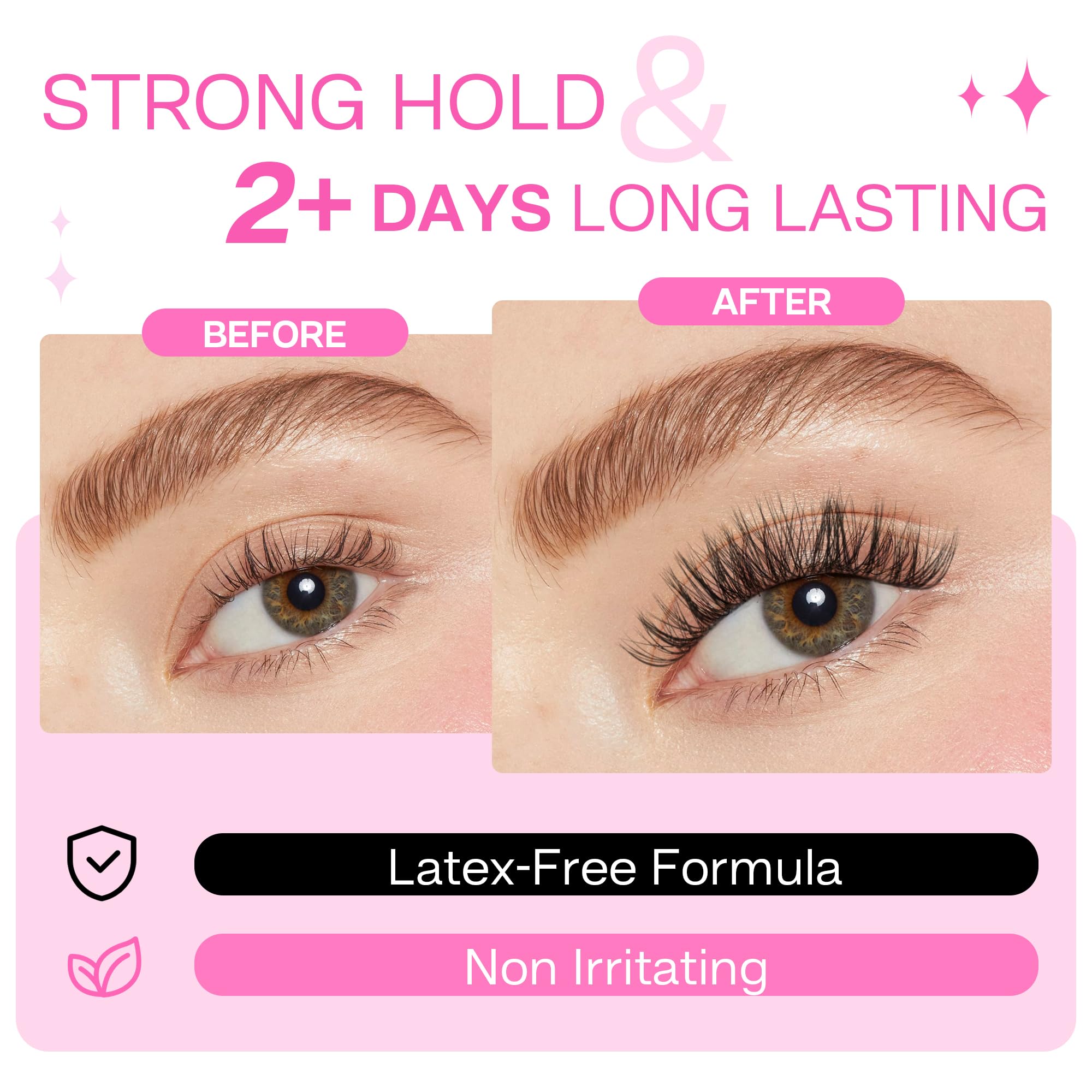 CALAILIS Cluster Lash Glue - Super Strong Hold 48 Hours Long Lasting Waterproof Eyelash Extension Adhesive for DIY Lash Extensions | Fast Drying, Non-Irritating Formula | Perfect for Parties, Weddings & Daily Wear