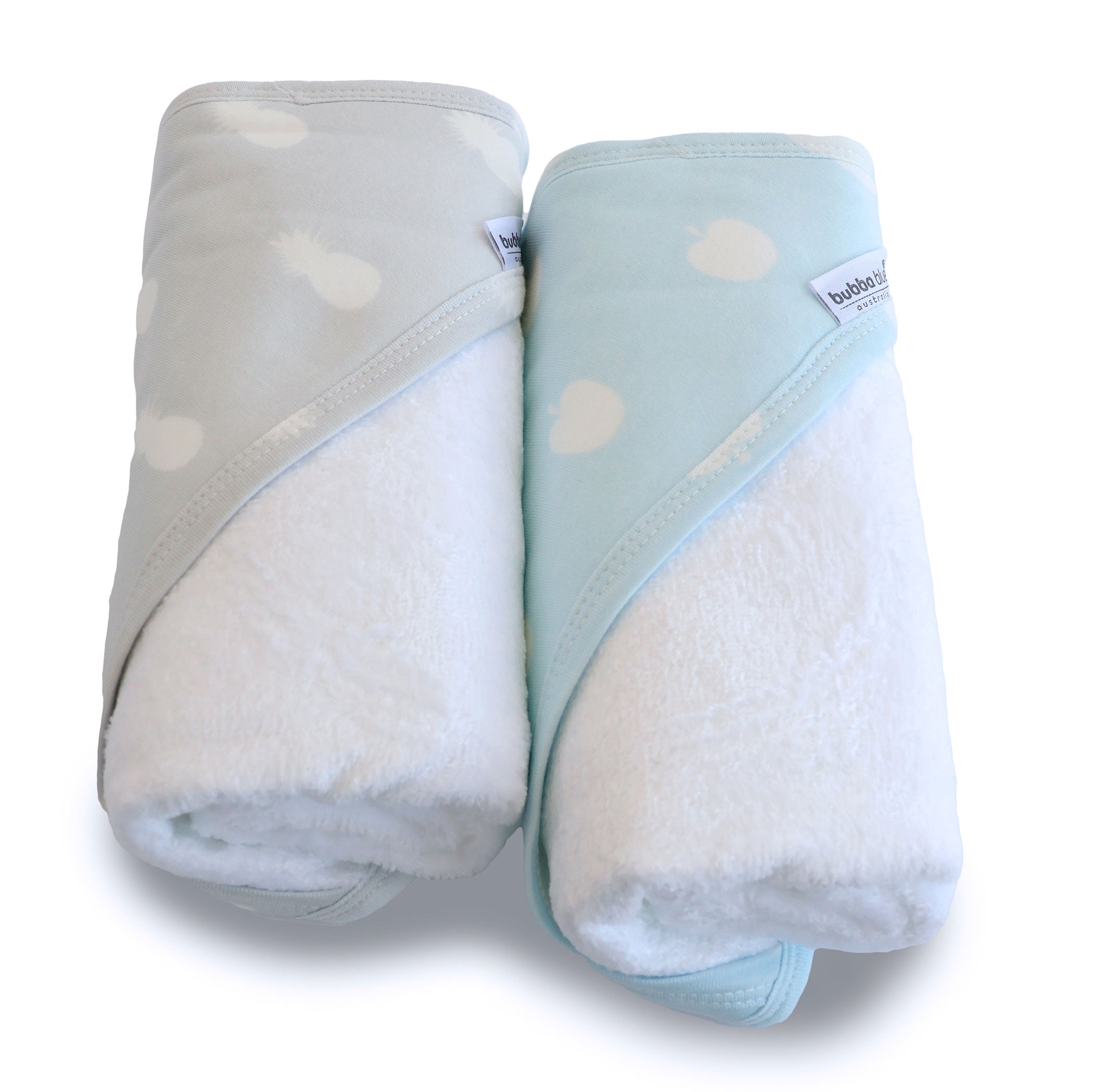 Nordic Sorbet 2-Pack Hooded Baby Towel - Apple & Pineapple Print - Soft Absorbent Bath Towel for Newborns, Infants & Toddlers - Perfect for Bath Time, Swimming & Beach Outings