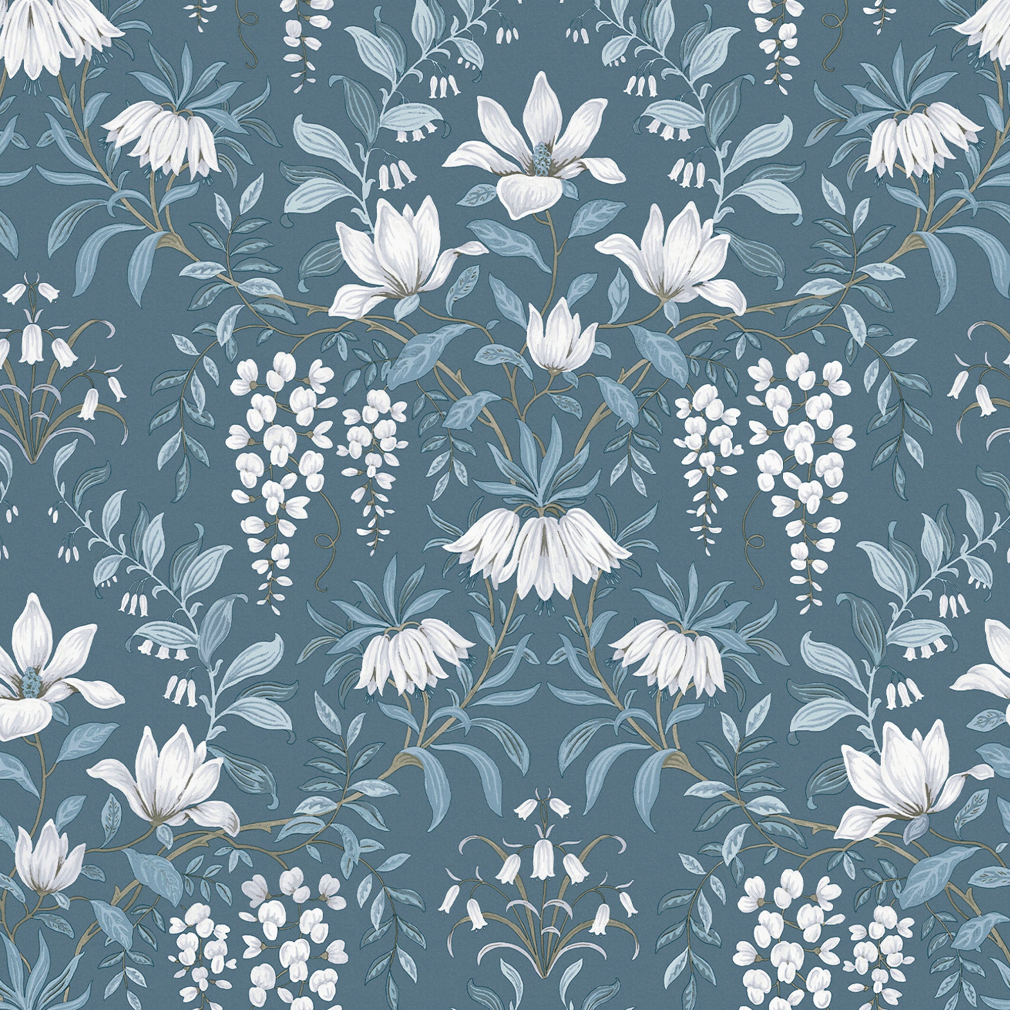 Laura Ashley Parterre Dark Seaspray Wallpaper - Premium Floral Vintage Wall Covering for Living Room, Bedroom & Dining Room Decor