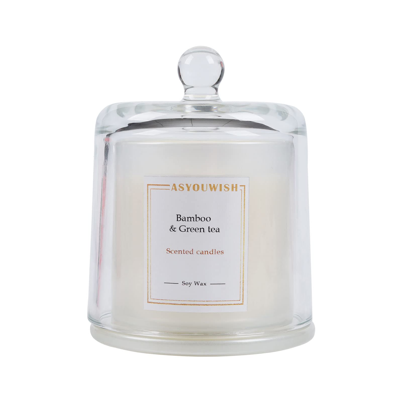 Relaxing Scented Candles - 5.29oz Soy Wax Aromatherapy Candles with Bamboo & Green Tea Fragrance, 28-Hour Burn Time in Glass Jar | Stress Relief, Home Decor & Holiday Gifts for Women