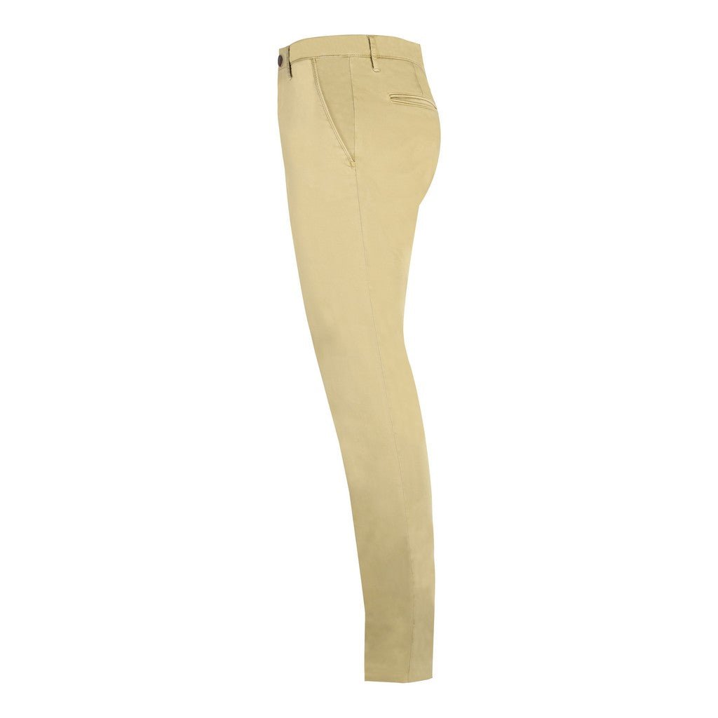 FRADI Men's Satin Cotton Stretch Chino Pants - Military Green - Comfortable Slim Fit Casual & Work Trousers for Office, Travel and Everyday Wear