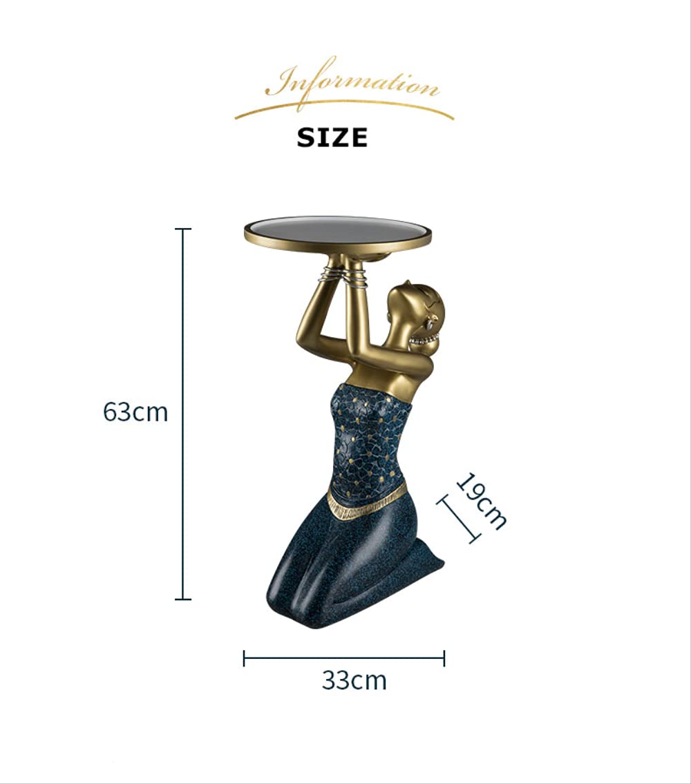 Nordic Modern Resin Kneeling Girl Figurine with Storage Tray - Elegant Floor Stand Sculpture for Living Room Decor | Perfect for Home, Office & Gift Giving