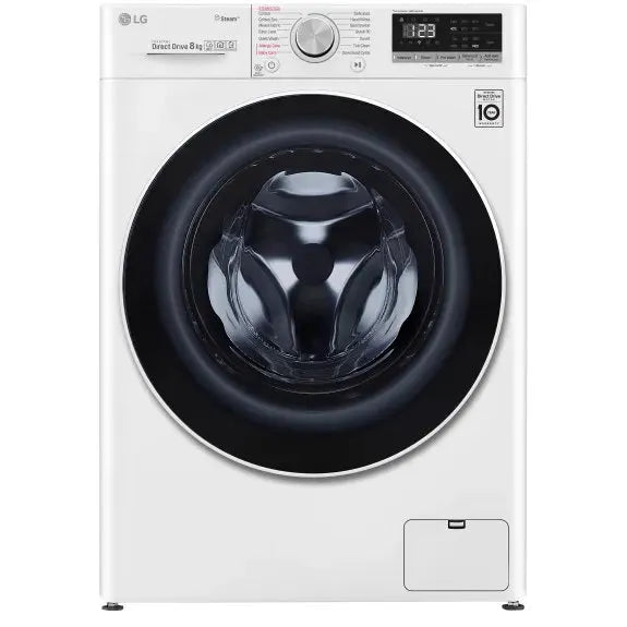LG 8kg Front Load Washing Machine - Energy Efficient, Quiet Operation, White - Perfect for Apartments & Small Laundry Rooms