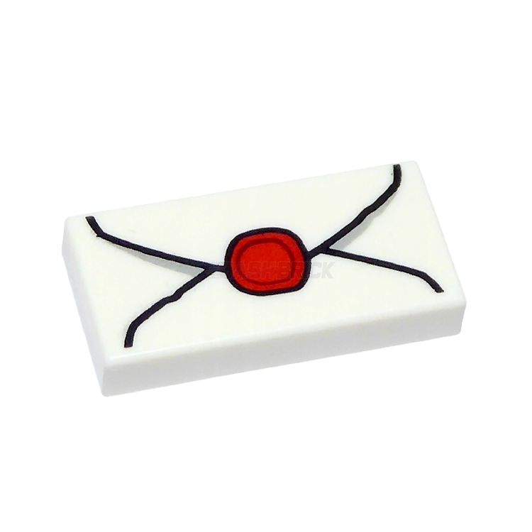 LEGO Minifigure Accessory - Red Wax Seal Envelope Tile 1x2 (3069bpb0779) for Collectors & DIY Scenes | Perfect for Medieval, Pirate & Wedding MOCs