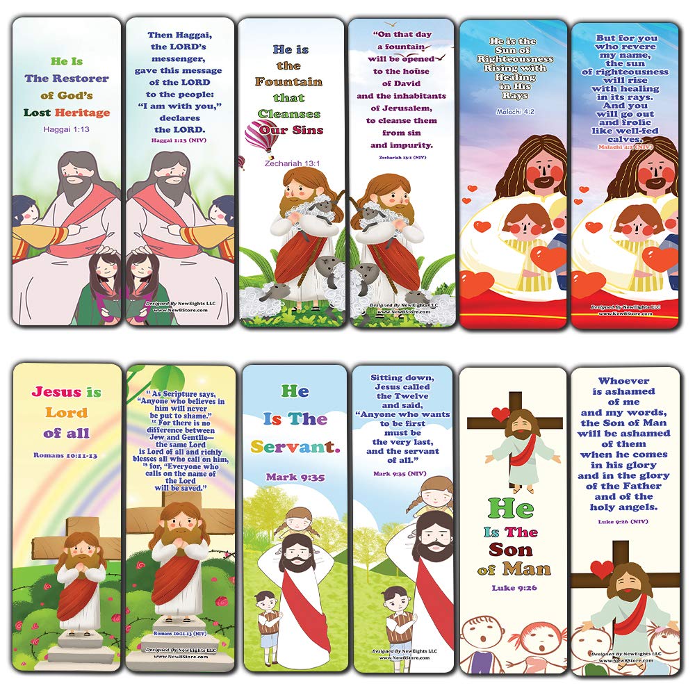 Bible Bookmarks Series 6 (60-Pack) - Jesus Themed for Sunday School & Gifts