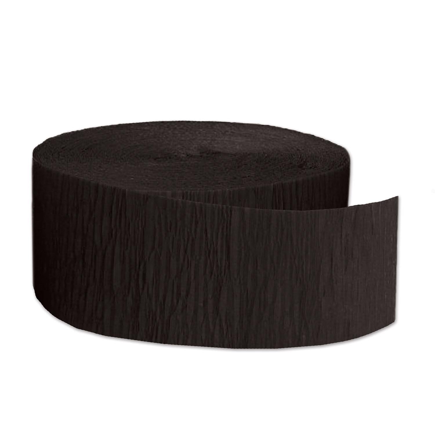 12-Pack Beistle FR Party Festive Crepe Streamers - Black | Decorative Party Supplies for Birthday, Wedding & Holiday Celebrations