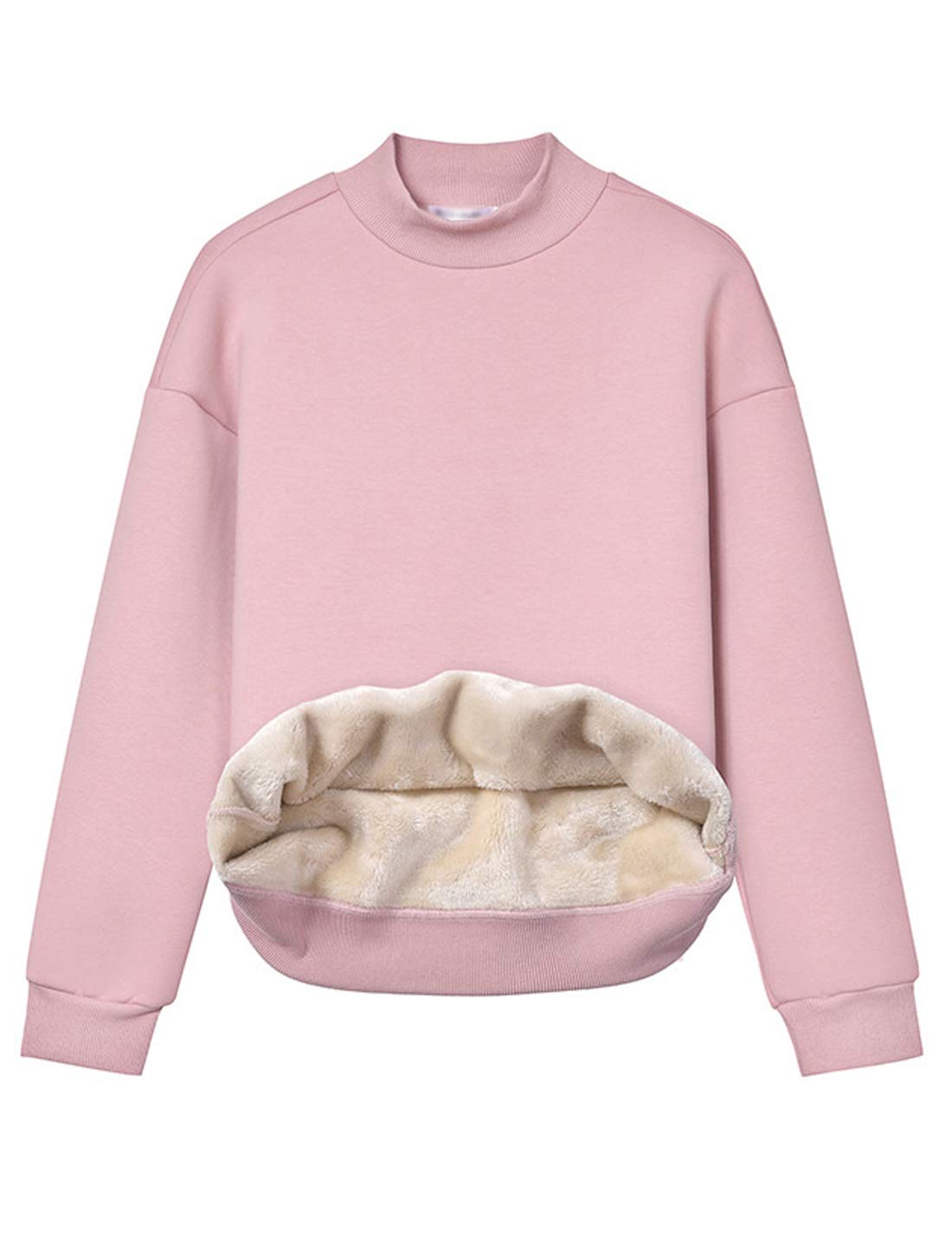 Jenkoon Women's Soft Fleece-Lined Mock Neck Sweatshirt - Warm Winter Pullover Top for Casual Wear, Outdoor Activities & Lounge Comfort