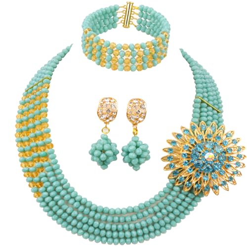 Aqua Blue Champagne Gold