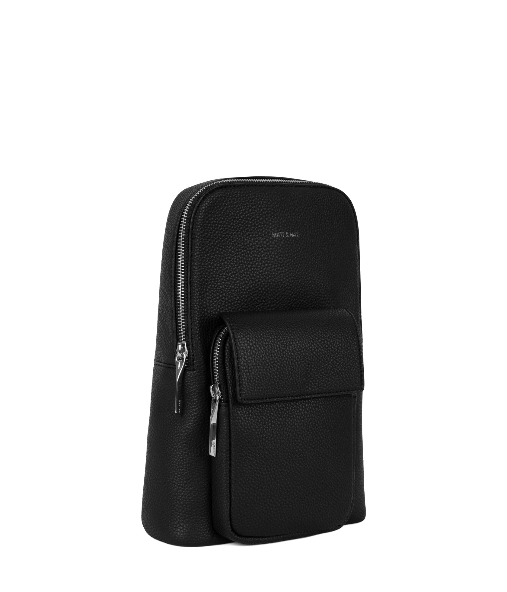 Matt & Nat Allar Sling Bag - Waterproof Vegan Leather Crossbody Bag for Men & Women - Perfect for Travel, Gym & Everyday Use (Black)