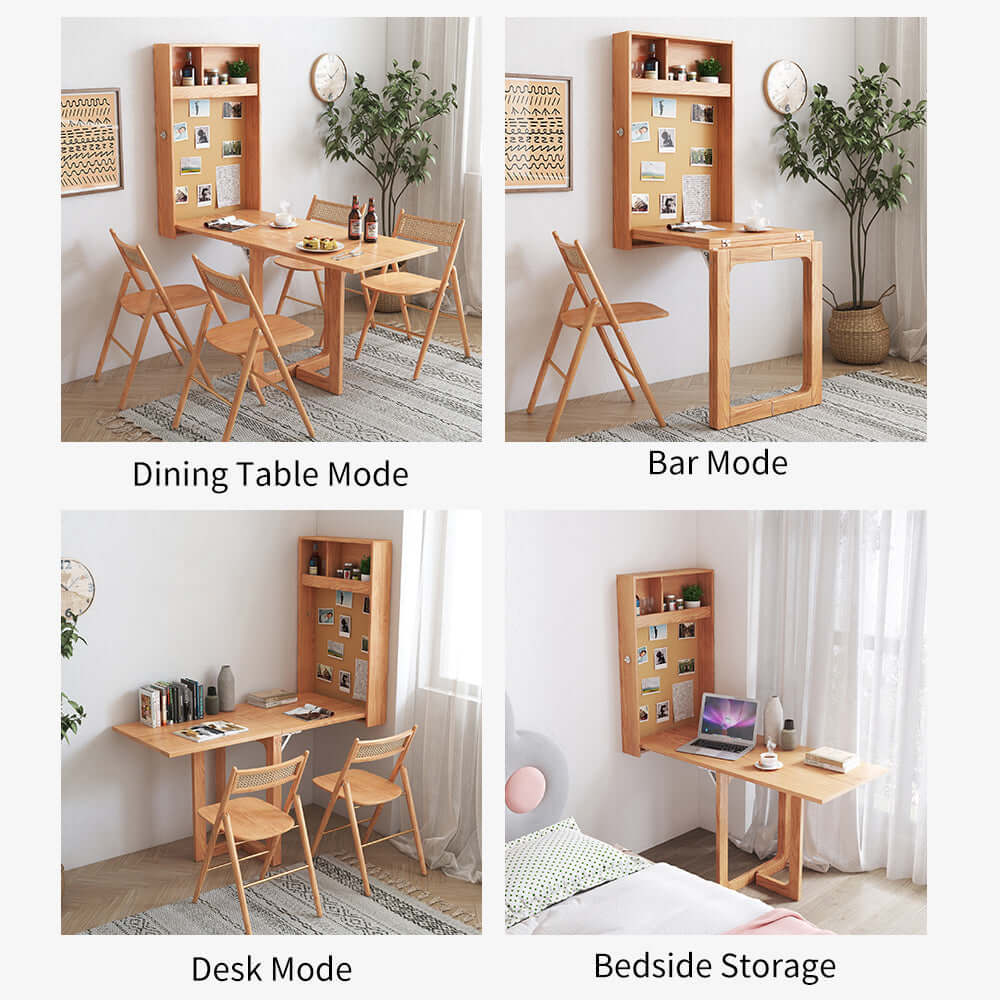 Space Saving Wall Mounted Folding Dining Table & Bar Table - Perfect for Small Apartments, Kitchens & Outdoor Patios