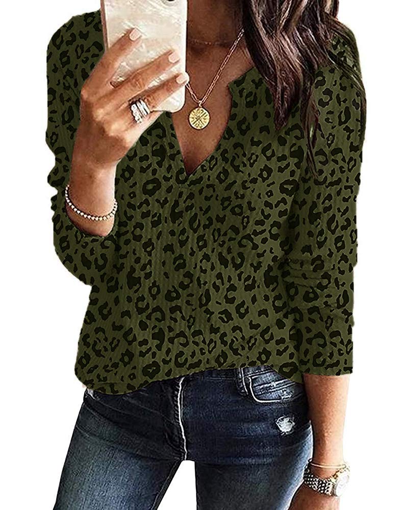 Women's V-Neck Waffle Knit Henley Long Sleeve Pullover Sweater - Casual Comfort Top for Fall & Winter - Perfect for Layering, Office Wear & Cozy Weekends