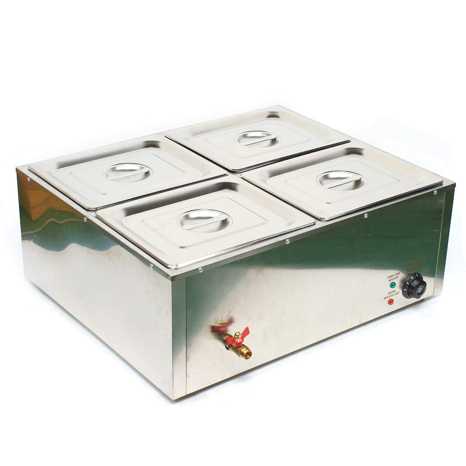 Gdrasuya10 Commercial Food Warmer - 4 Pot Buffet Countertop Steam Table Catering Equipment for Restaurants, Cafes & Catering Services | Perfect for Breakfast Shops, Snack Bars & Buffet Stations
