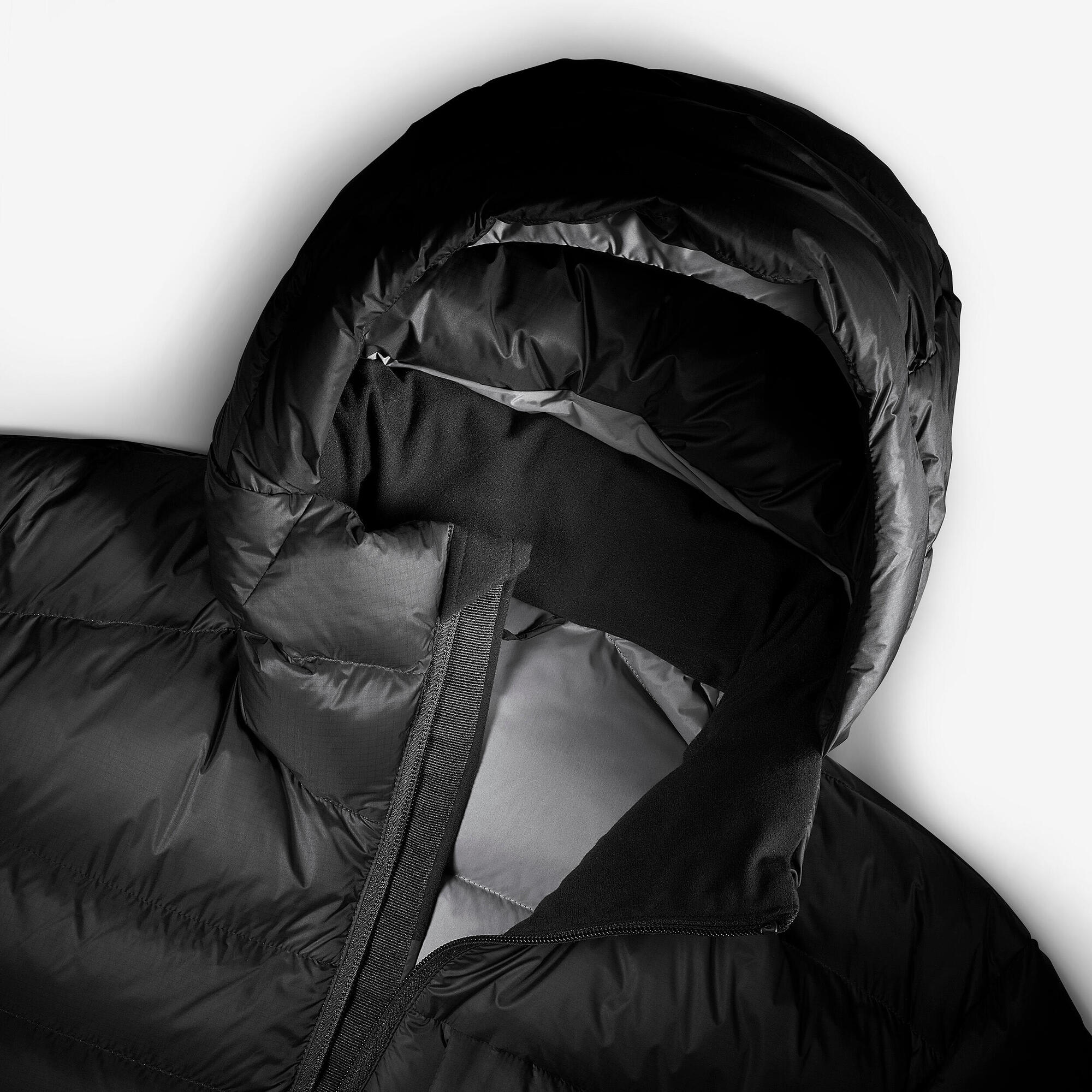 Forclaz MT500 Men's Hooded Padded Jacket for Mountain & Backpacking - Warm & Lightweight Down Coat for Hiking, Camping in Cold Weather (14°F)