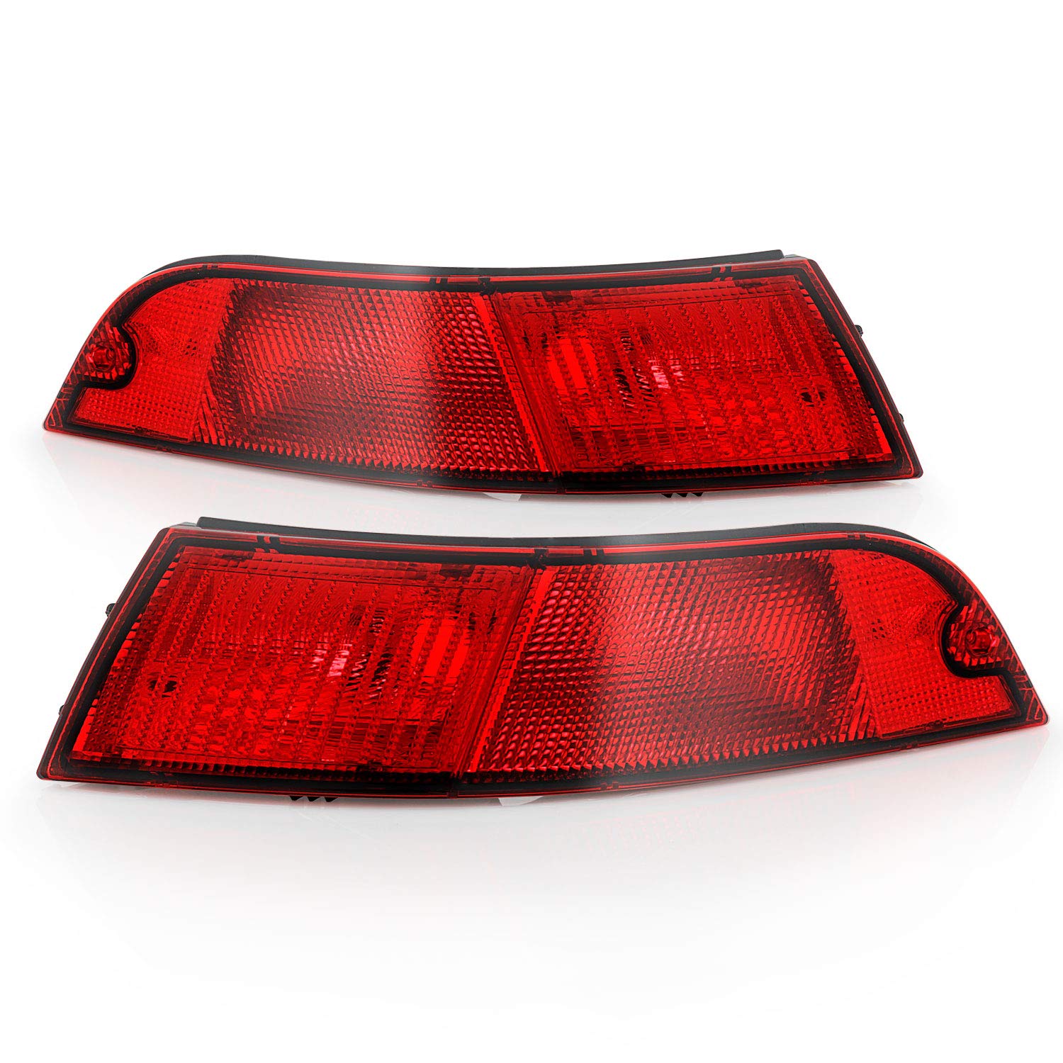 AKKON Chrome Red Clear Tail Lights Brake Lamp Pair - Compatible with 1995-1998 Porsche 911 (Left + Right Replacement) - Enhance Night Visibility & Style for Classic Car Restoration