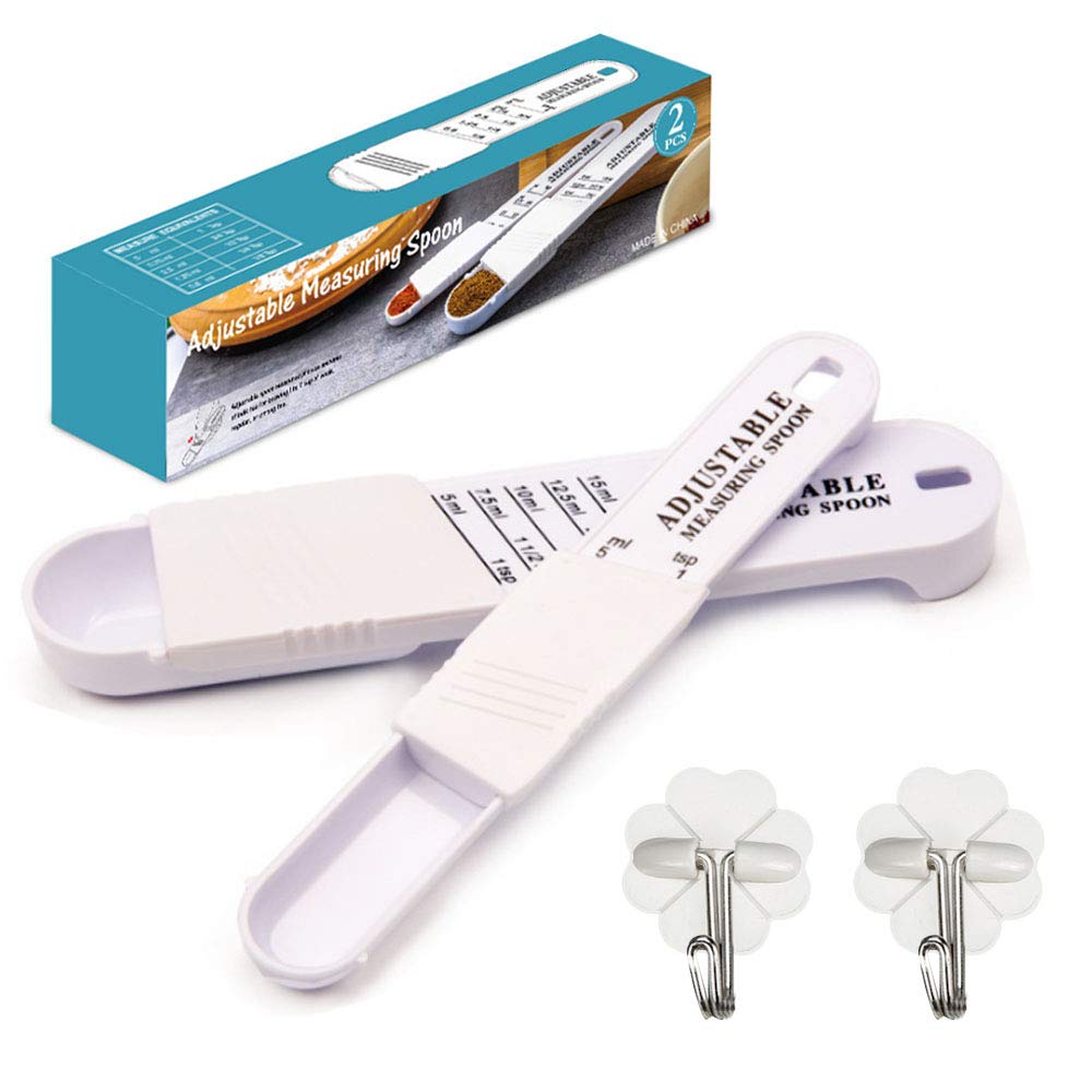 Adjustable Multi-Function Kitchen Measuring Spoon Set - 10 Piece Stainless Steel Measuring Spoons for Baking, Cooking & Coffee - Perfect for Measuring Sugar, Salt, Spices, Tea & Powder - Essential Baking Tools & Kitchen Gadgets for Home Chefs & Bakers