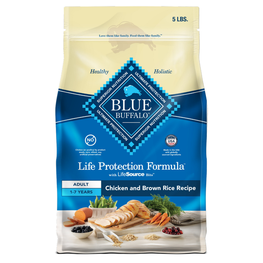 Blue Buffalo Life Protection Formula Adult Dry Dog Food - Chicken & Brown Rice Recipe for Healthy Skin & Coat - Perfect for Daily Feeding & Active Dogs