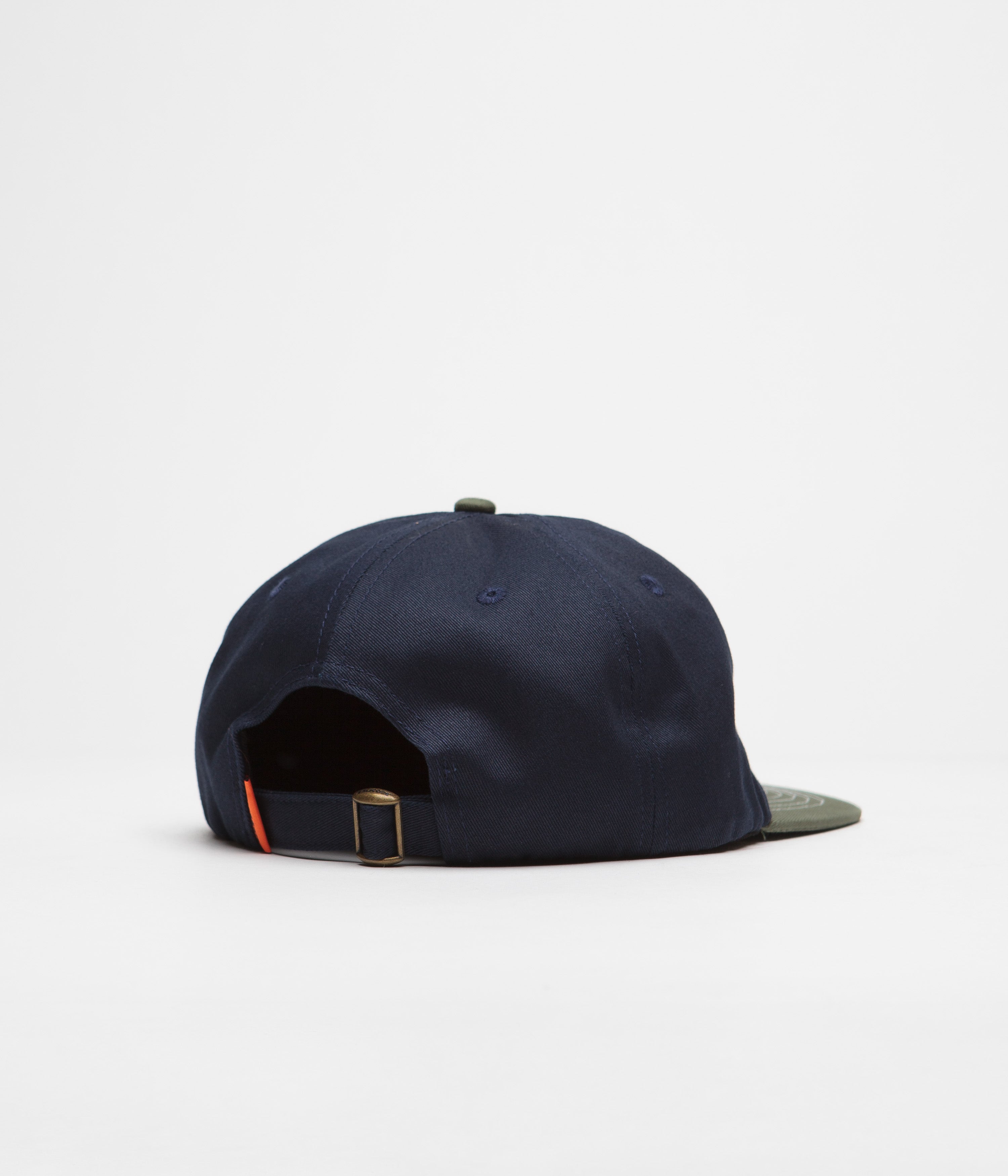 Butter Goods Jazz Research Cap - Navy & Sage Color Adjustable Dad Hat for Men & Women - Perfect for Outdoor Activities, Concerts, and Casual Wear