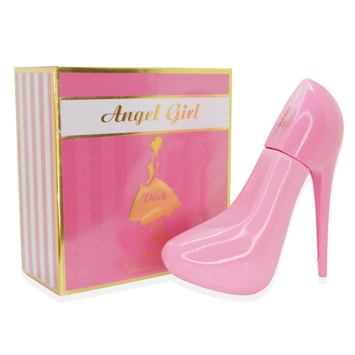 Angel Girl Women's Pink High Heel Perfume - 100ml Eau De Parfum Spray, Floral Fruity Fragrance, French Essential Oil - Perfect for Date Nights, Parties & Special Occasions