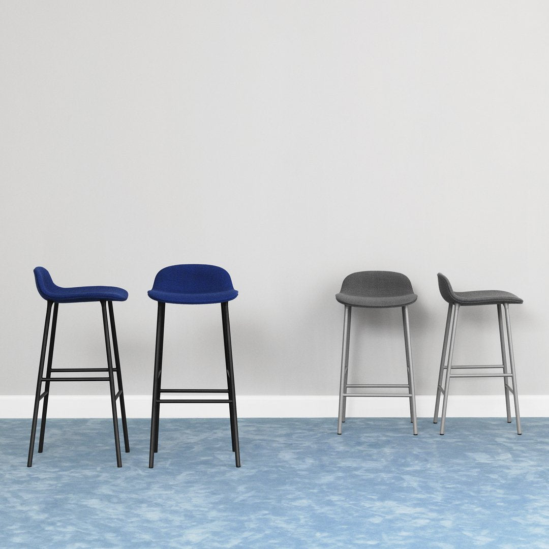 Modern Form Bar Stool with Metal Legs & Upholstered Seat - Perfect for Kitchen Islands, Home Bars & Commercial Use