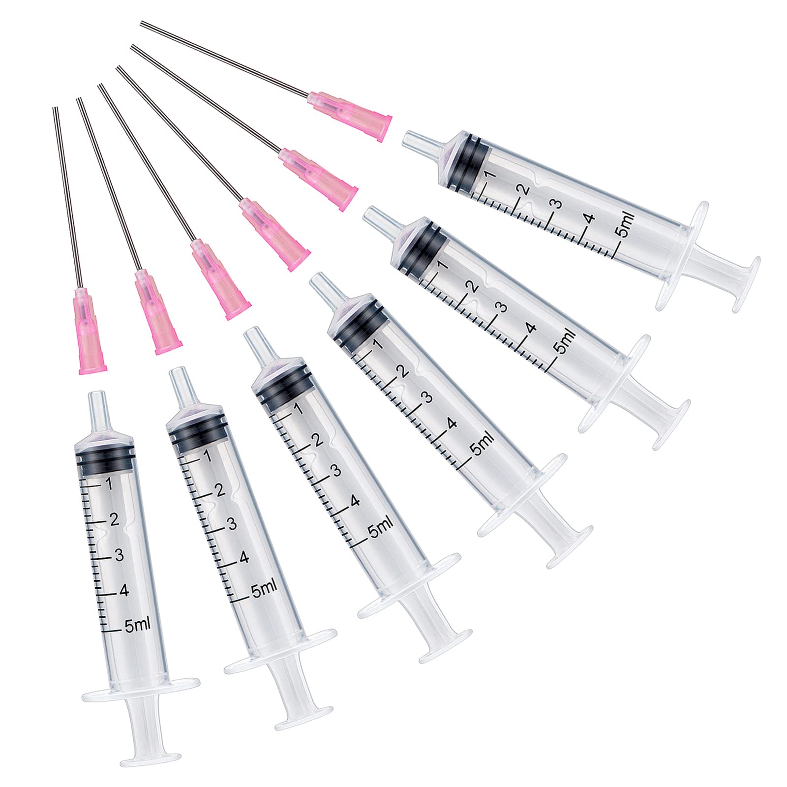 6PCS 5ML/CC Ink Refill Syringe Set with Blunt Stainless Steel Needle Tips - Perfect for Fountain Pens, Printers & Craft Projects - Easy Ink Transfer & Precise Application