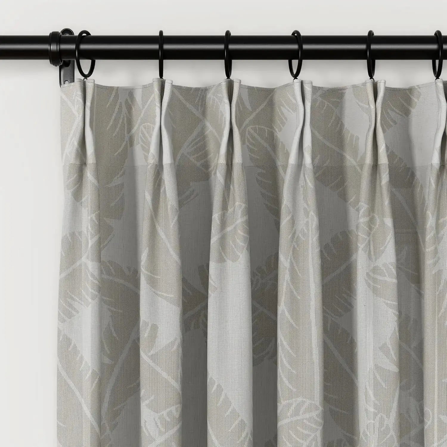 Freya Linen Semi-Sheer Jacquard Pleated Curtains - Elegant Window Treatment for Living Room & Bedroom