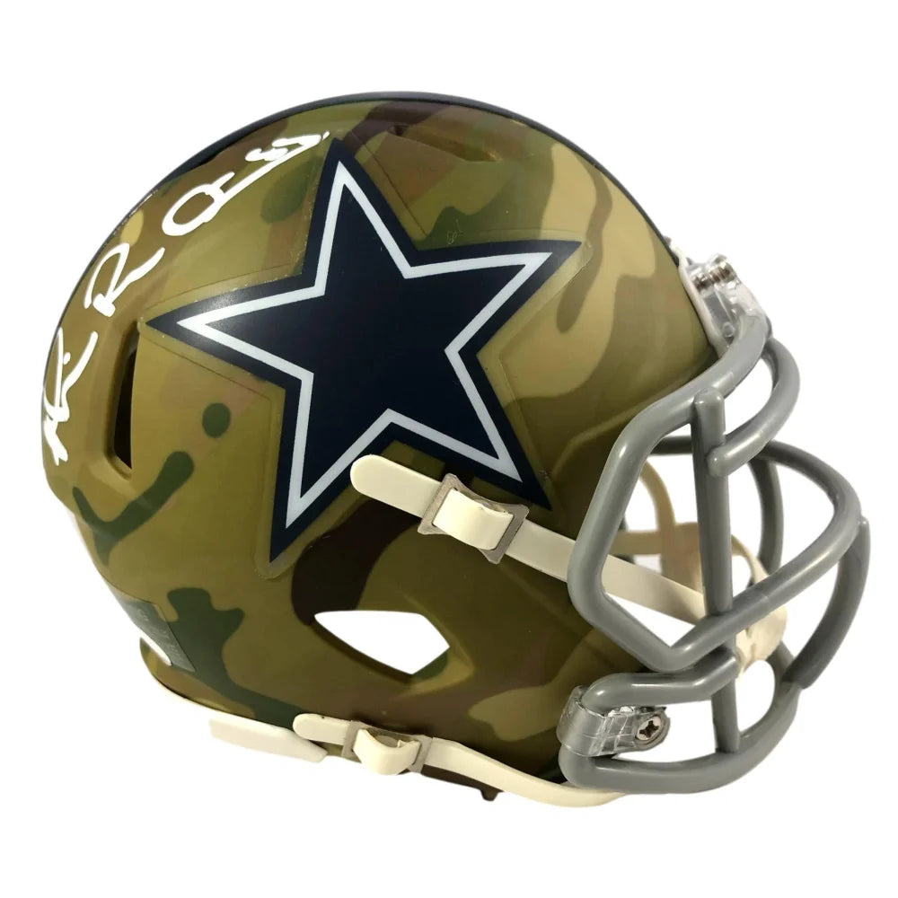 Michael Irvin Autographed Dallas Cowboys Camo Mini Helmet with JSA COA - Perfect for NFL Fans, Collectors & Sports Memorabilia Displays
