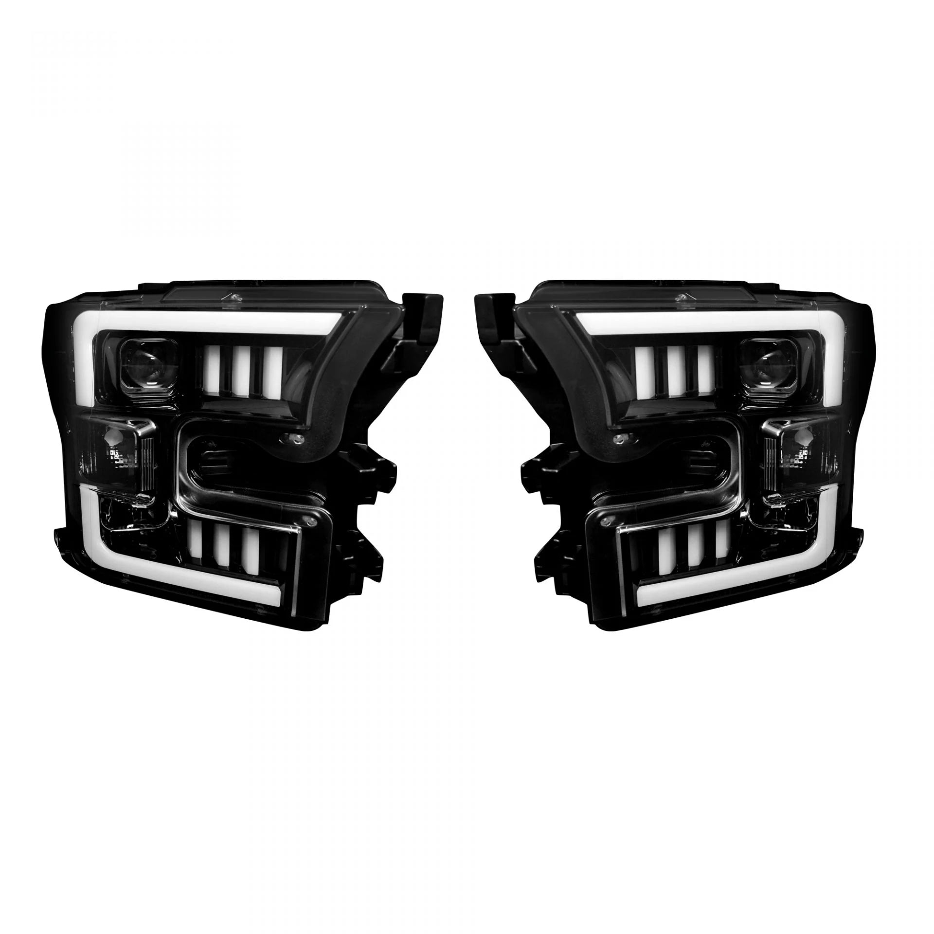 Ford F150 2015-2017 Projector Headlights - Smoked Black Lens LED Headlight Assembly - Upgrade Your Truck Lighting for Night Driving & Off-Road Adventures
