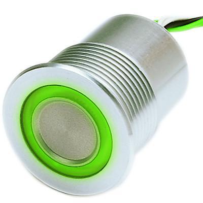 PSE NO 22 Piezo Momentary Switch - 22mm Metal Push Button with Green LED Illumination, 100mA @ 42-48VDC, 24VDC Power Supply, 20 Million Operations - Perfect for Industrial Control Panels, Vending Machines, and Medical Equipment
