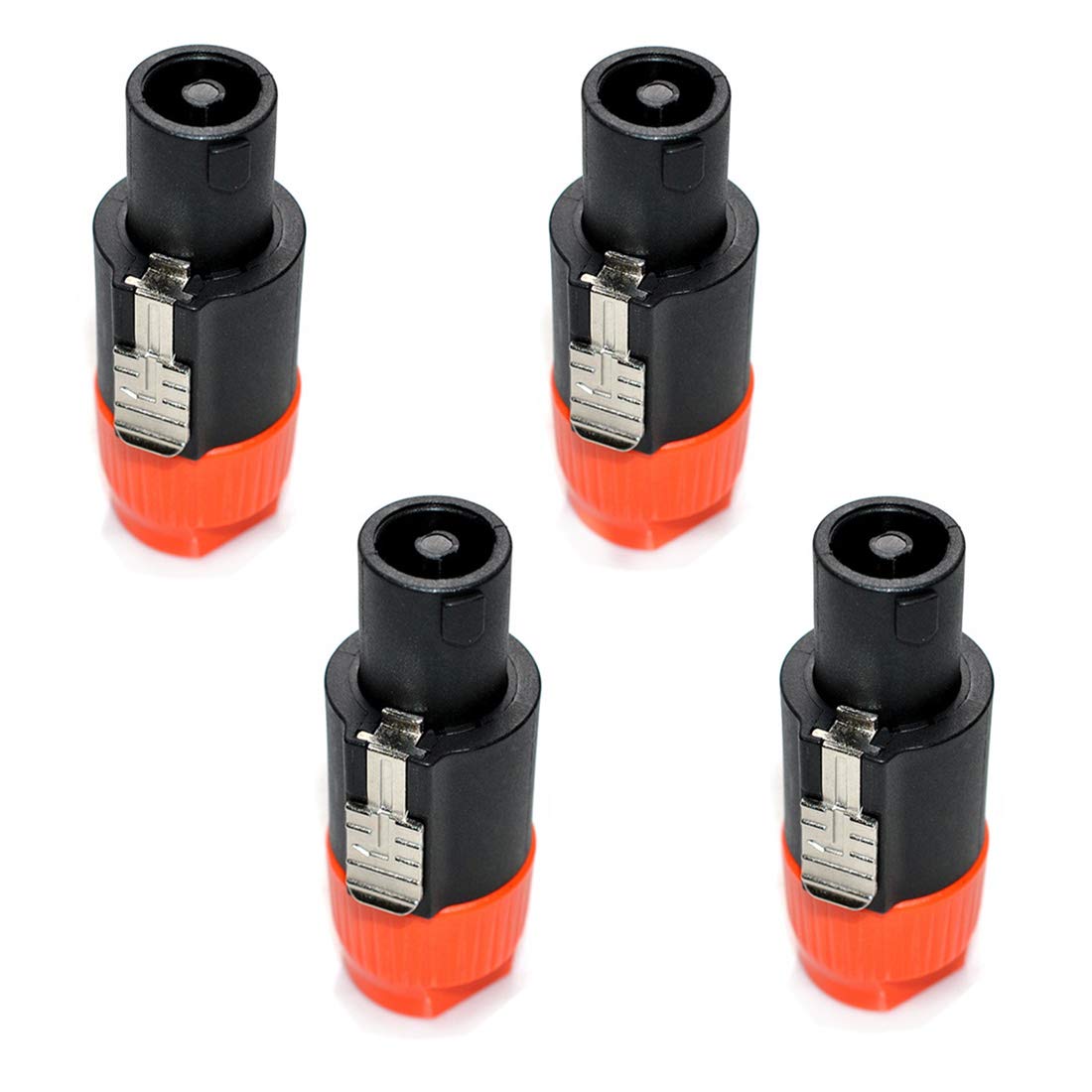 Oiyagai 4pcs 4-Pole Speaker Plug Twist Lock Connector - Compatible with Neutrik Speakon NL4FC, NL4FX, NLT4X, NL2FC - Perfect for PA Systems, Live Sound & Studio Equipment