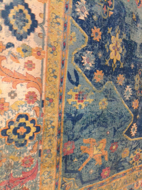 12.5' x 15' Turkish Aqua Multicolor Handmade Wool Rug - Boho Chic Living Room Decor, Bedroom Carpet for Cozy Home & Office Spaces