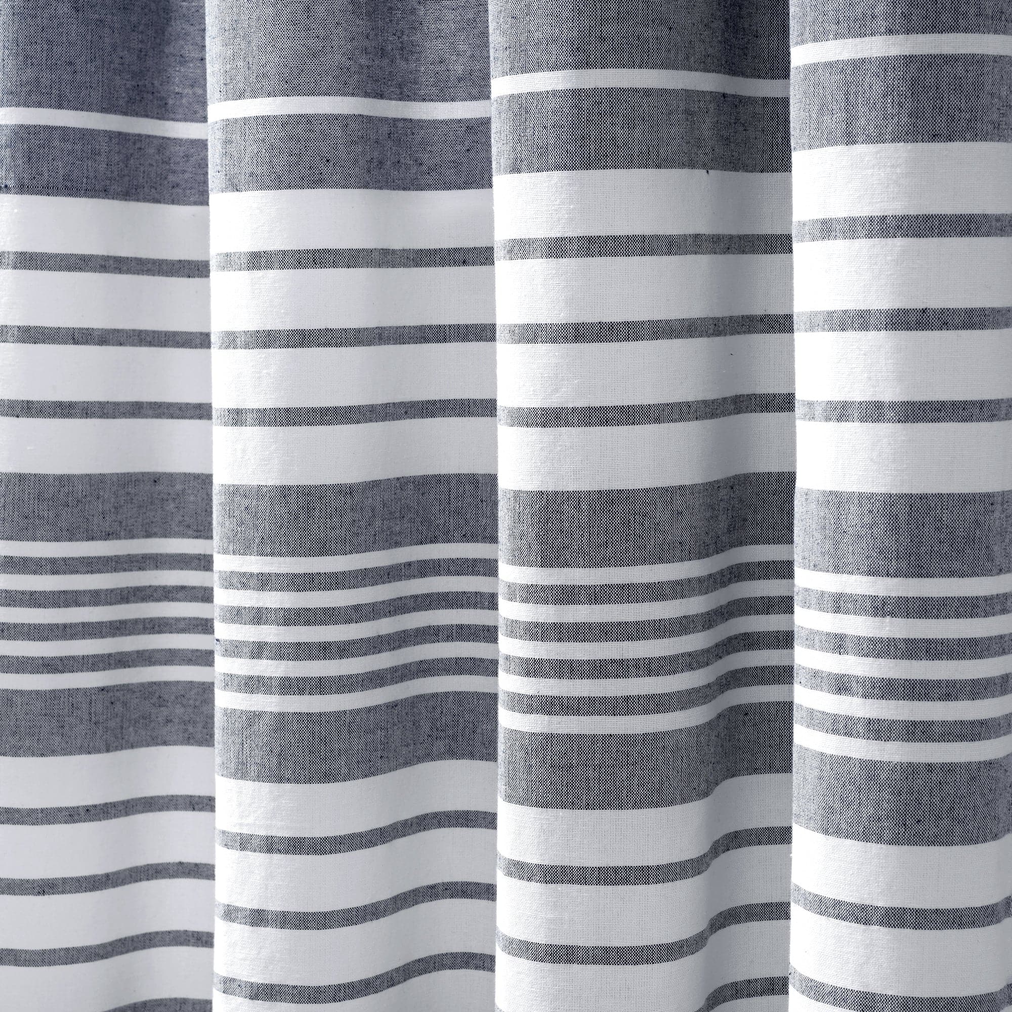 Nantucket Yarn Dyed Tassel Fringe Window Curtain Panel Set - Coastal Style Sheer Drapes for Living Room, Bedroom & Kitchen - Light Filtering & Privacy Window Treatments