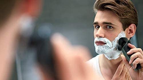 Men's Electric Shaver 4-in-1 - Waterproof Rotary Razor for Dry/Wet Shaving with USB Rechargeable Battery, Nose Trimmer & Facial Brush - Perfect for Travel, Home & Gym Use