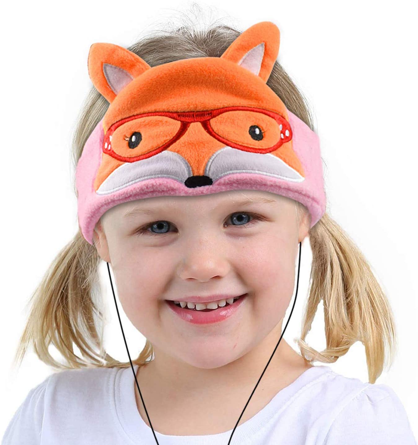 Contixo H1 Adjustable Kids Fleece Headband Headphones - Soft Fox Design for Children's Music & Learning - Perfect for School, Travel & Home Use