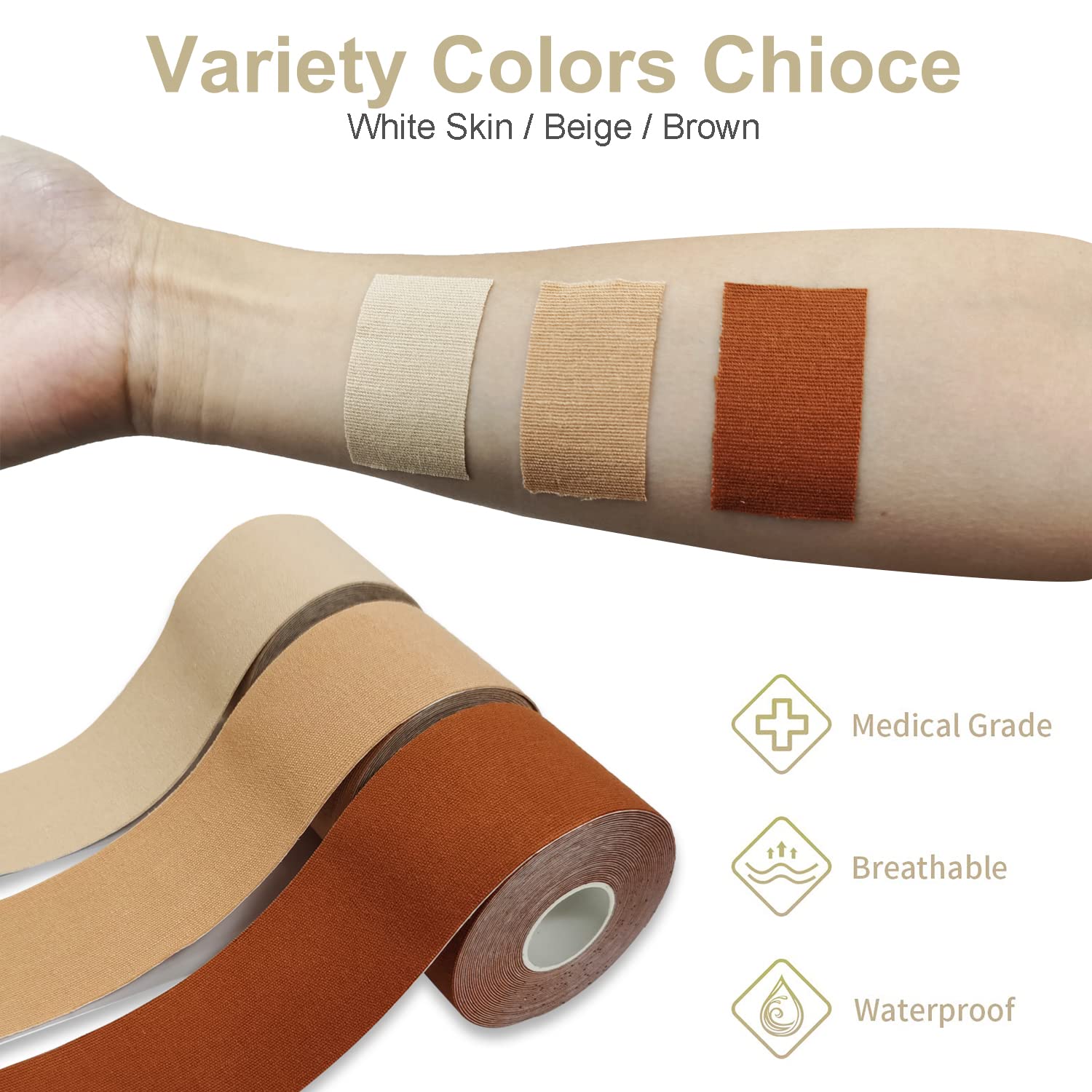 Boob Tape for Large Breasts - 2Pcs Adhesive Breast Lift Tape with Nipple Covers | Invisible Chest Support for Backless Dresses, Strapless Outfits & Swimwear