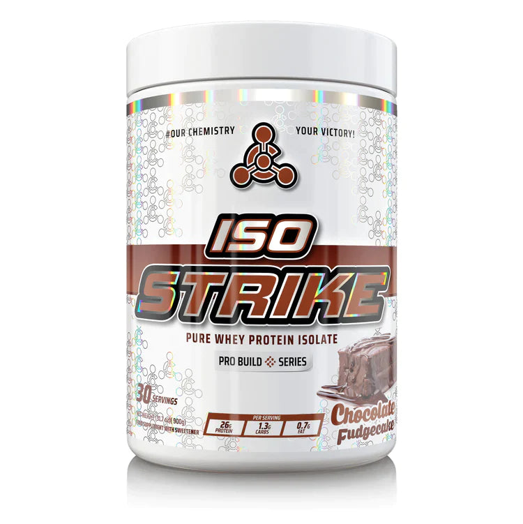 Chemical Warfare ISO Strike Whey Protein Isolate 900g - Chocolate Fudge Cake Flavor | Premium Muscle Recovery Supplement for Bodybuilding & Fitness | Post-Workout, Meal Replacement & Healthy Snack
