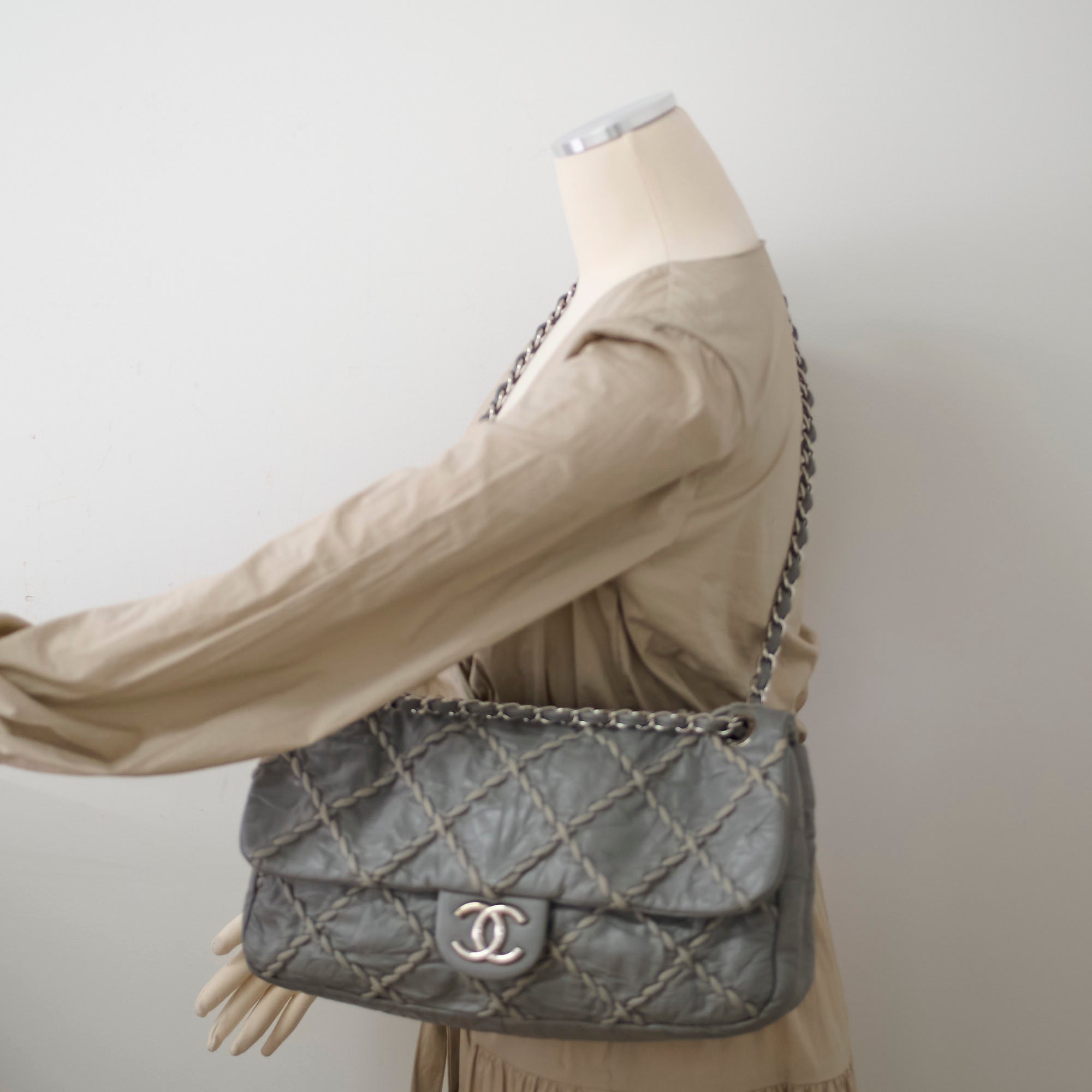 Chanel Quilted Flap Bag Grey - Luxury Designer Handbag for Women, Perfect for Parties, Dating & Everyday Use