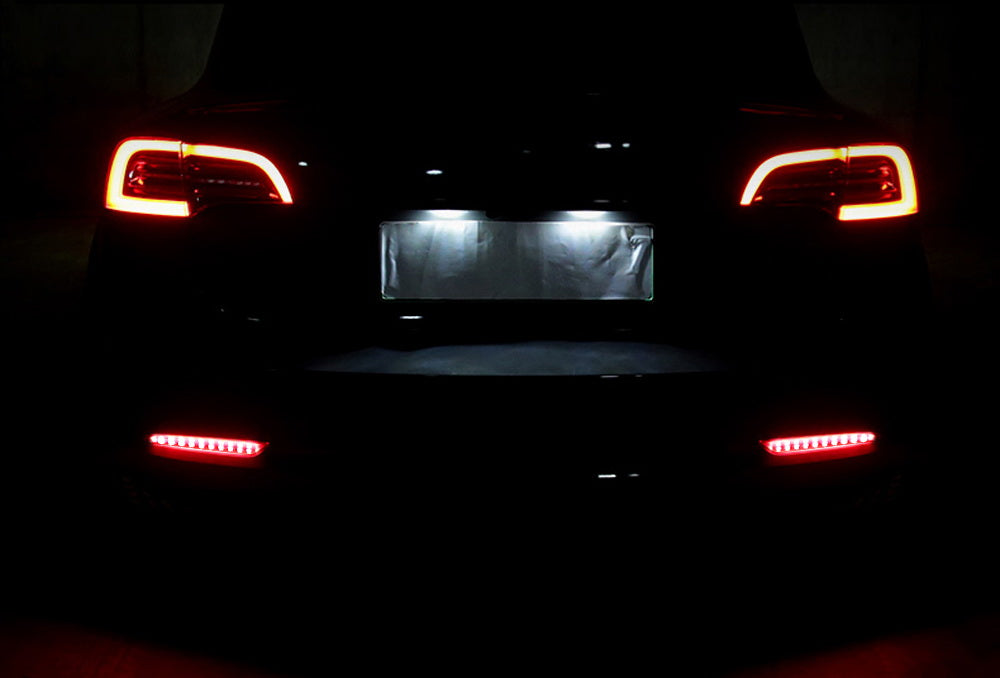 Dark Smoked Lens 24 LED Rear Bumper Reflector Lights for Tesla Model 3 - Enhanced Safety & Style for Night Driving & Custom Car Modifications