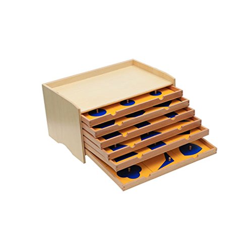 Montessori Geometric Puzzle Cabinet - Wooden Sensorial Learning Toy for Preschool Kids - Shape Matching & Early Math Education - Perfect for Homeschool & Classroom Activities