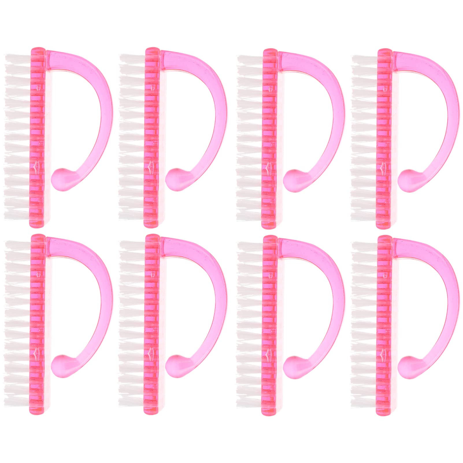 KALLORY 8-Piece Nail Scrubber Kit - Professional Nail Cleaning Brushes with Ergonomic Handle Grip for Pedicure & Manicure | Perfect for Home Spa, Nail Salons & DIY Nail Care